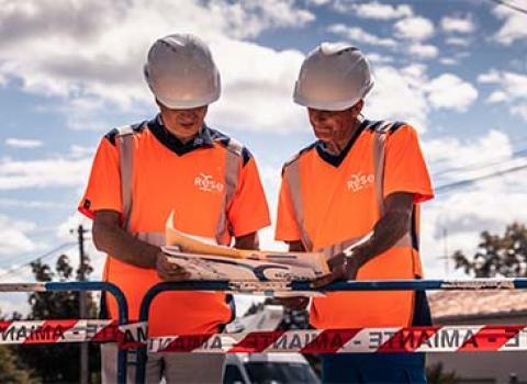 Une équipe Travaux de la RESE sur un chantier