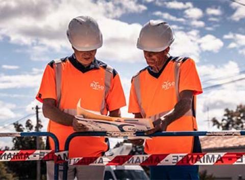 Une équipe Travaux de la RESE sur un chantier